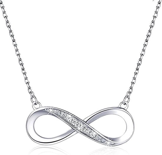 Collana infinità con zirkonia - Collana regolabile per donne con amore e infinità - Regali per donne, ragazze, madre - Gioielli per donne