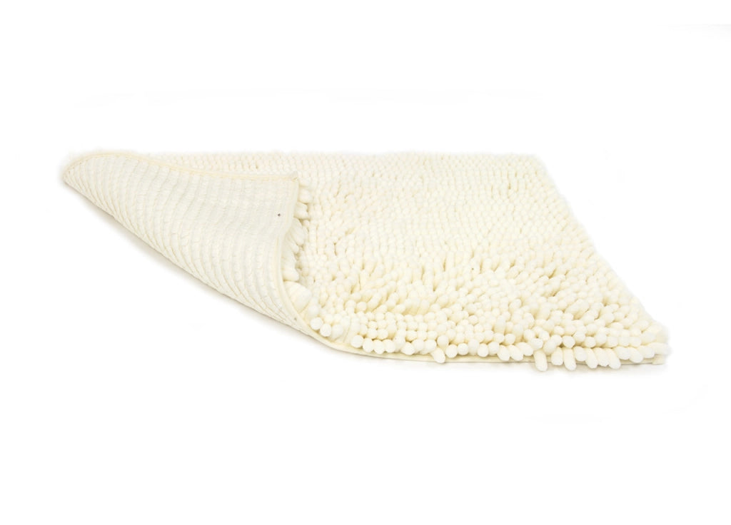 Tappeto Bagno Retro Gommato Antiscivolo Lavorazione Shaggy Modello Passatello - 60x120 - Cream