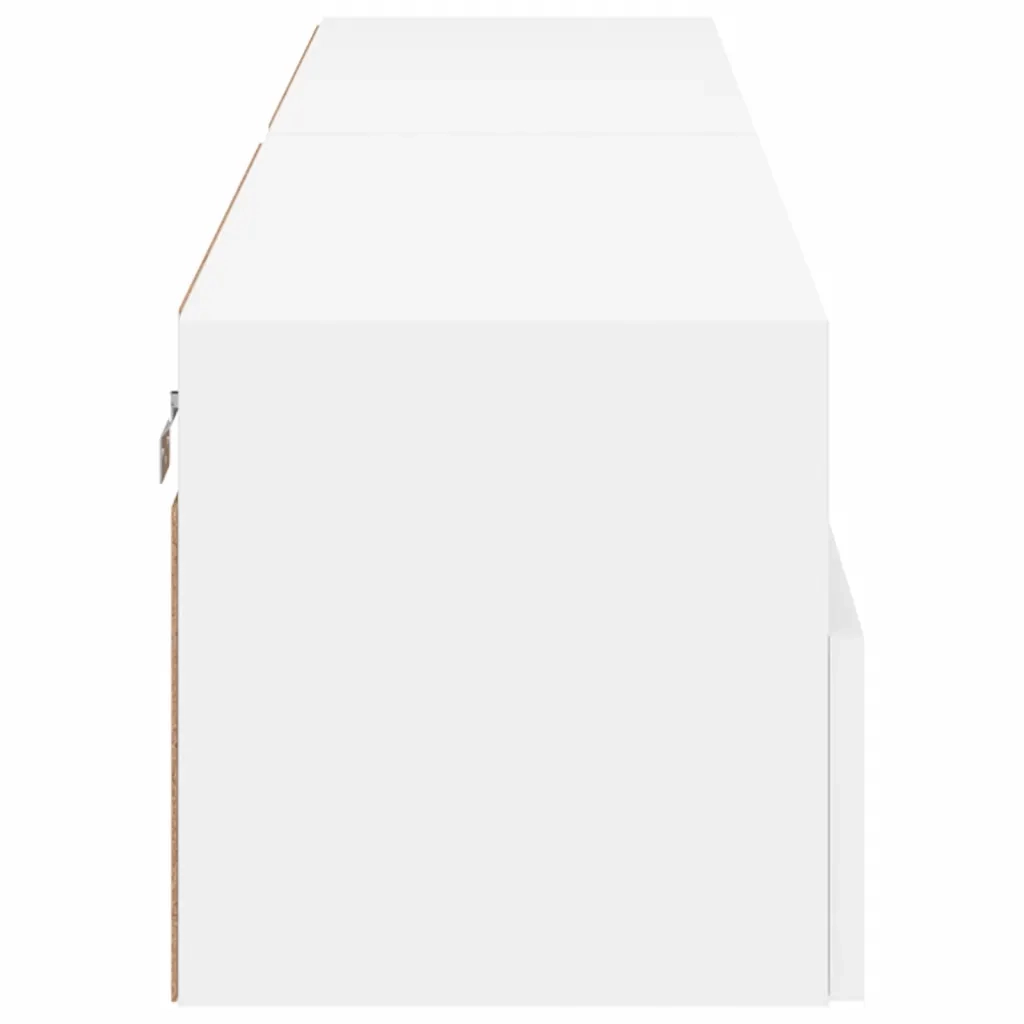 Mobili TV a Parete 2pz Bianchi 80x30x30 cm in Legno Multistrato 836869