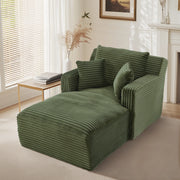DIVANO Chaise longue in velluto a coste verde
