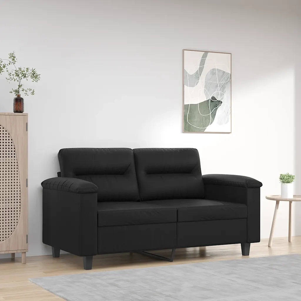 Divano a 2 Posti-Sofa 2 Posti Nero 120 cm in Similpelle 551066