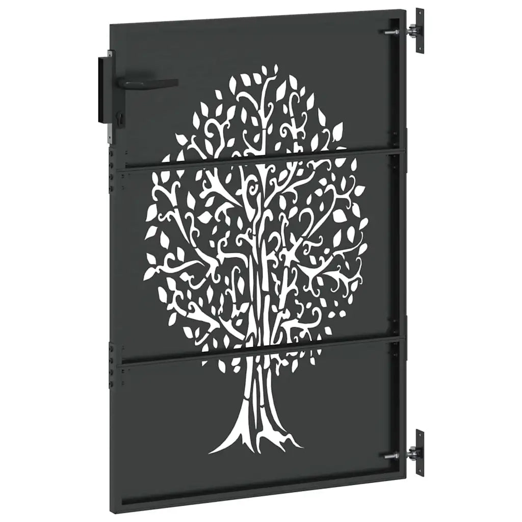 Cancello da giardino con blocco Nero 85 x 150 cm
