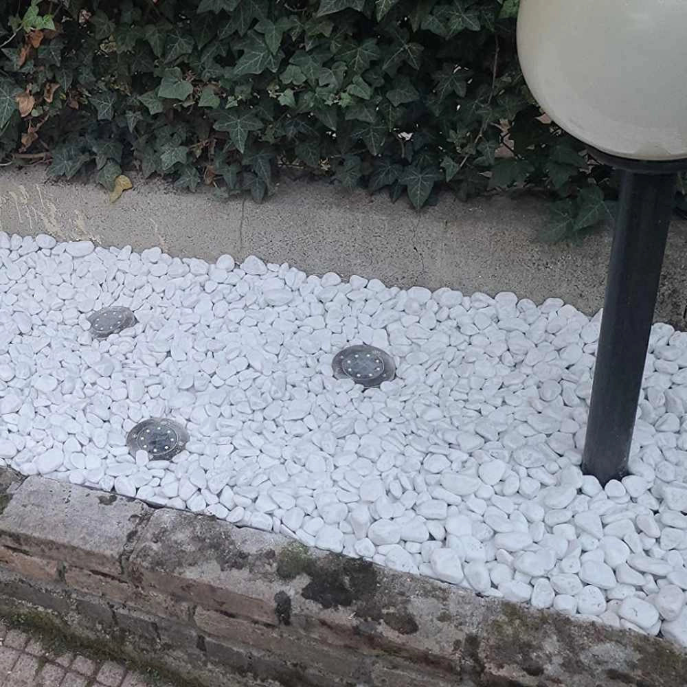 Ciottoli bianco granulometria 25/40 pietre naturali decorazione giardini kg 20