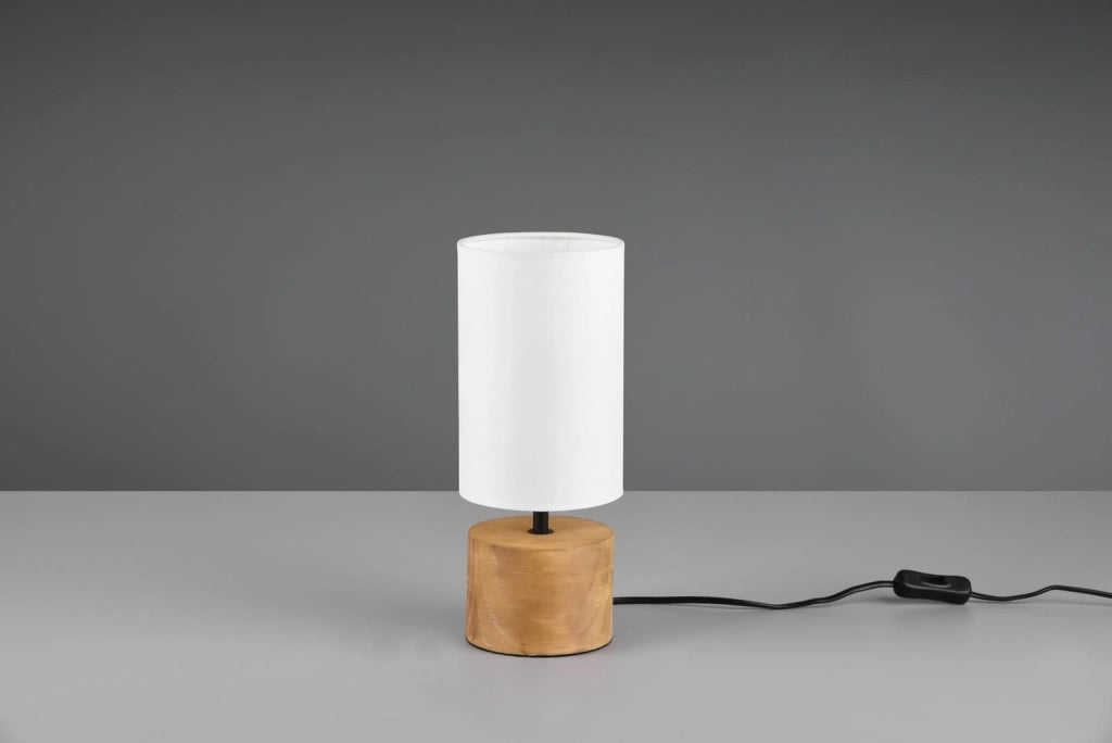 Lampada da tavolo WOODY legno/tessuto E14 h30cm RL
