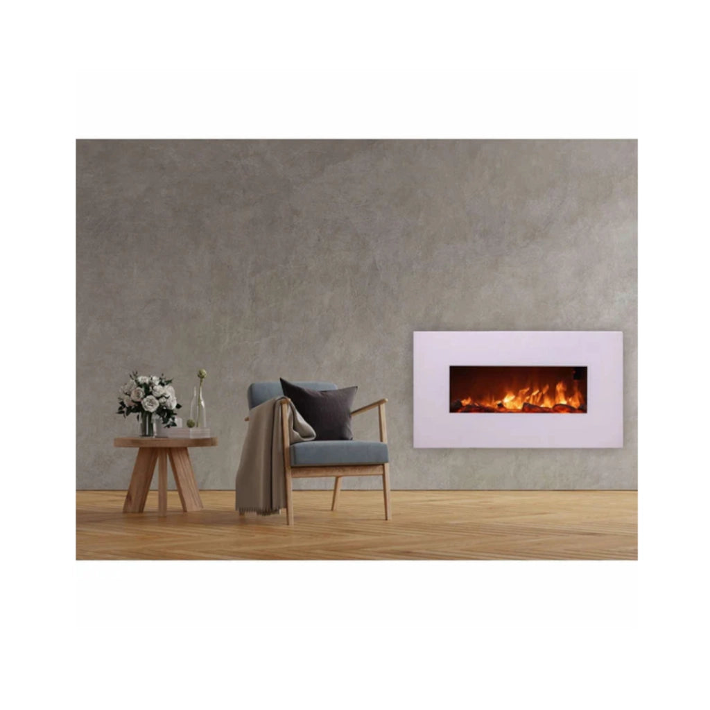 CAMINETTO PARETE MONTE 1500W 98X14XH55CM BIANCO