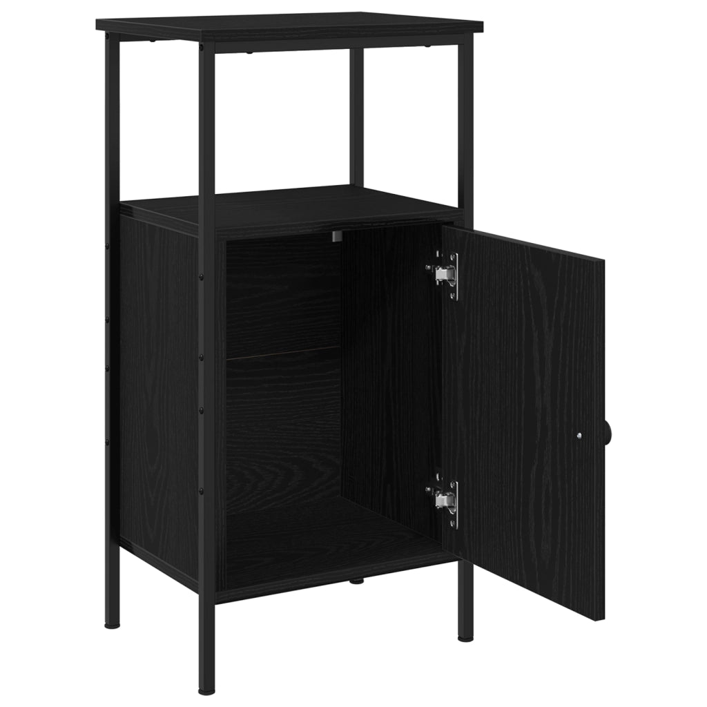 Comodino  Nero Rovere 41x31x80 cm Legno ingegnerizzato