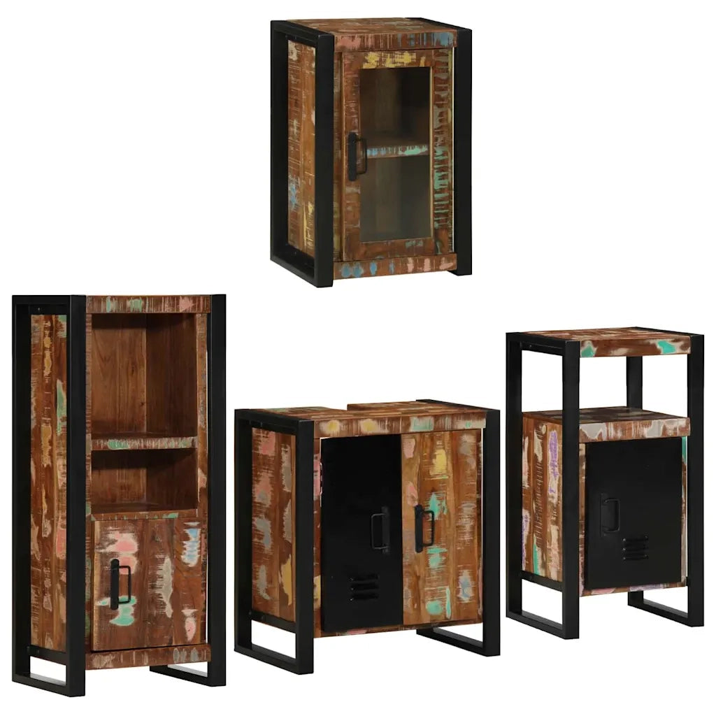 Set di mobili per il bagno 4 pcs Legno massello riciclato