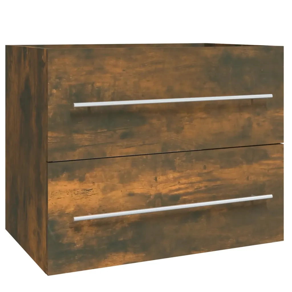 Mobile Lavabo-Armadietto da bagno Rovere Fumo 60x38,5x48 cm in Legno Multistrato