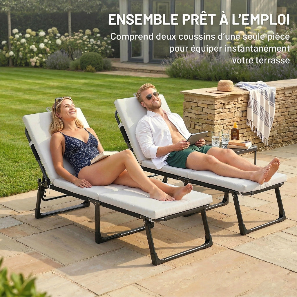 Cuscini Chaise Longue ¨C zephmum ¨C Grigio Chiaro 182x53x6cm