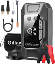Pacchetto di Emergenza per Auto Portatile con Compressore d'Aria e Luce LED - 4000A, 150PSI, Batteria Portatile e Cavo di Ricarica