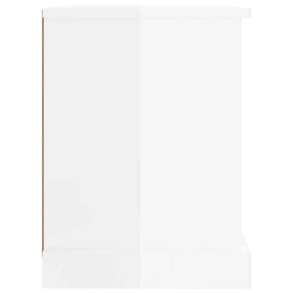 Mobile Porta TV Bianco Lucido 73x35,5x47,5 cm Legno Multistrato