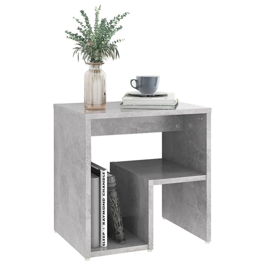 Comodini 2 pz-Set di 2 Tavolino da notte Grigio Cemento 40x30x40 cm in Legno Multistrato 570913
