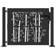 Cancello da giardino con blocco Nero 110 x 105 cm CFW9676115