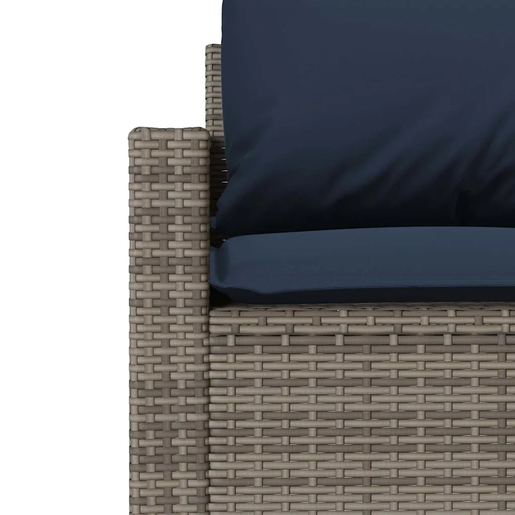 Set Divani da Giardino 4 pz con Cuscini in Polyrattan Grigio 366365