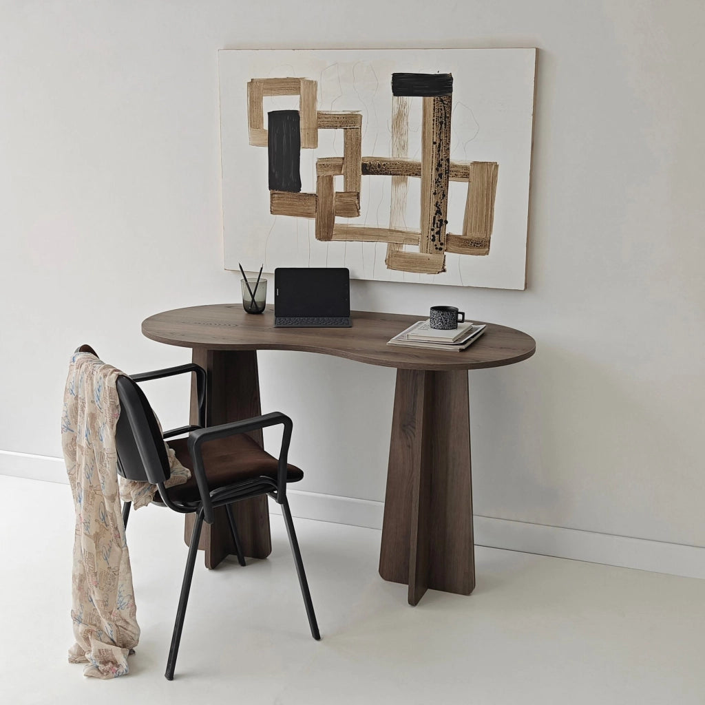 Scrivania "infinita" in legno 120 x 60 x 75 cm - Noce