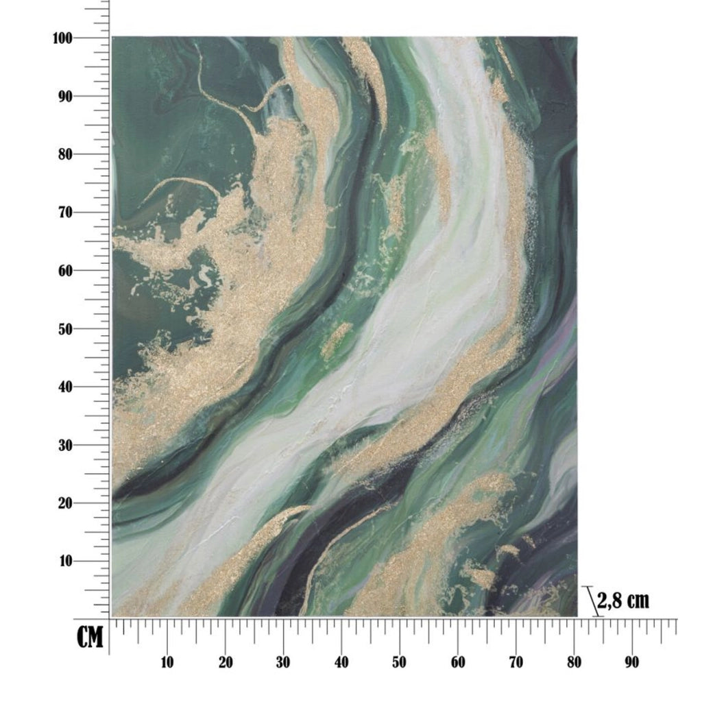 Stampa su Tela Marmo 6, Multicolore, Legno, 80x2,8x100 cm