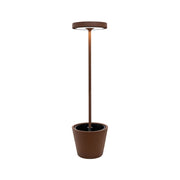 Poldina Reverso Solar L Corten - Lampada a led da terra solare e ricaricabile 11,7W - Piantana da esterno e interno H.156cm