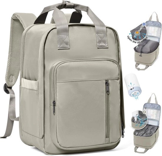 Borsa a vuoto da viaggio per donna, zaino a vuoto con sistema di vuoto per viaggi, borsa da viaggio a vuoto con pompa impermeabile