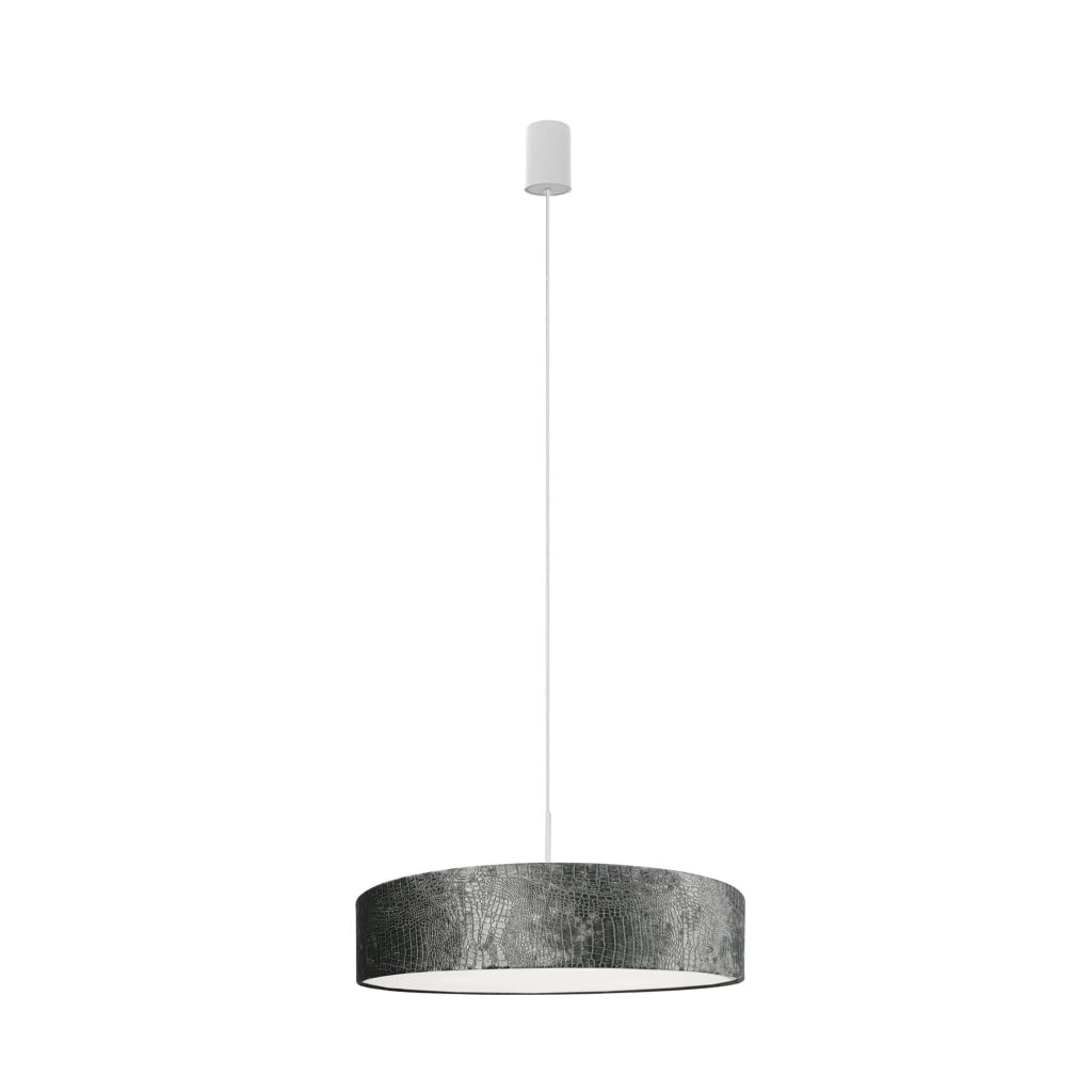 Lampadario Nowodvorski Croco grigio velluto Ø65 3xE27