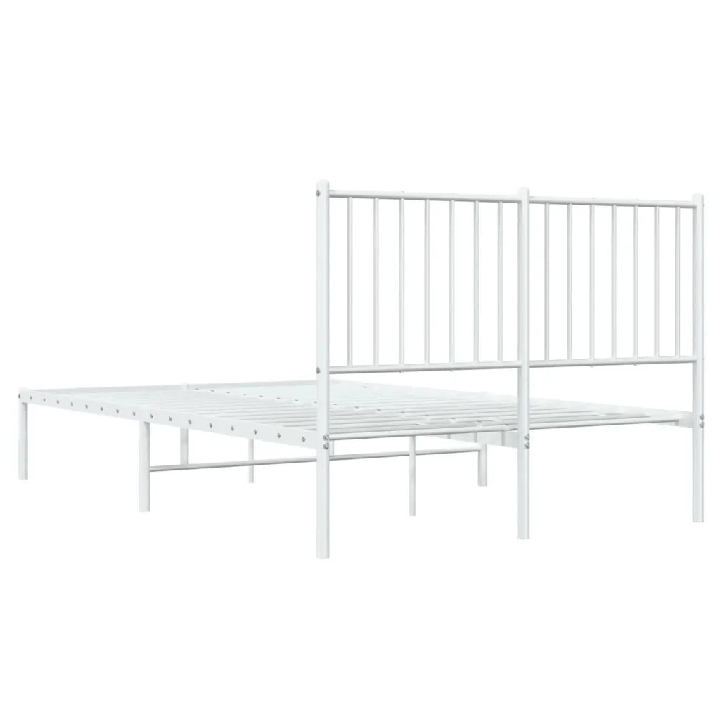 Giroletto con Testiera in Metallo Bianco 120x200 cm 350929