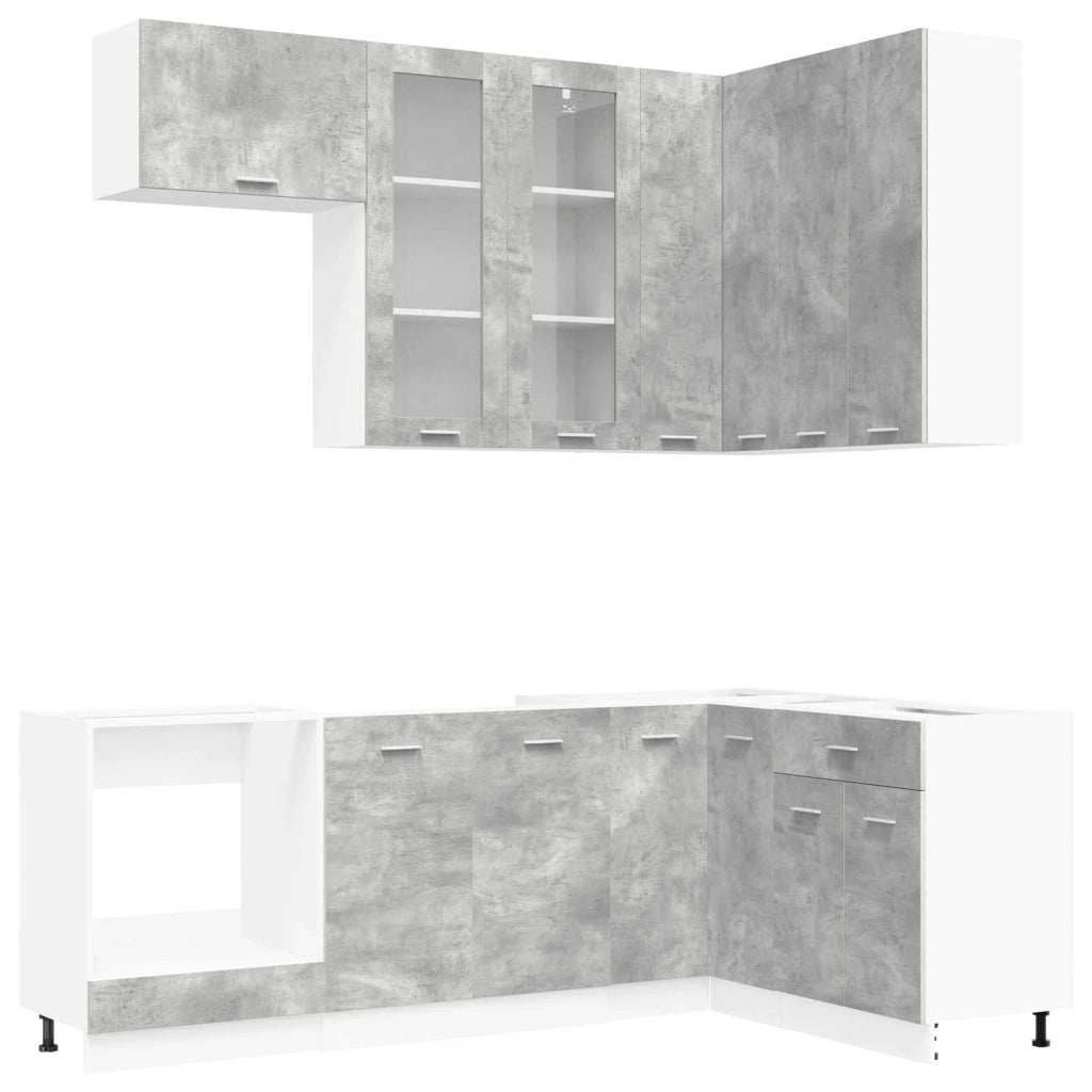 Unità Cucina LYON 8 pcs Grigio Cemento Legno ingegnerizzato 3438518