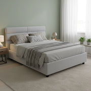 Letto Matrimoniale Brienno, Letto Matrimoniale Sfoderabile Made in Italy, Grigio