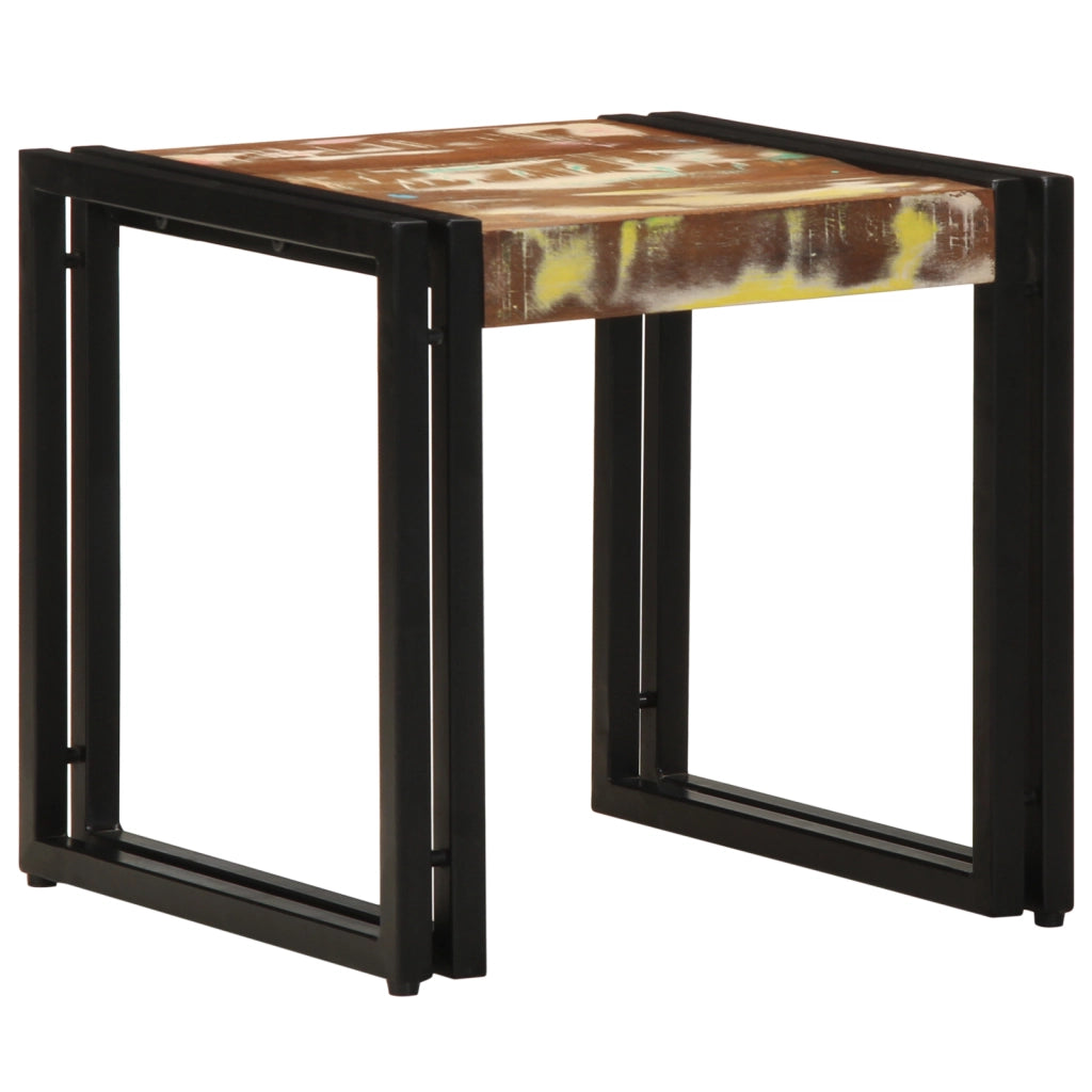 Tavolino da caffÃ¨ Multicolore 40x50x38 cm Legno Massello Recuperato