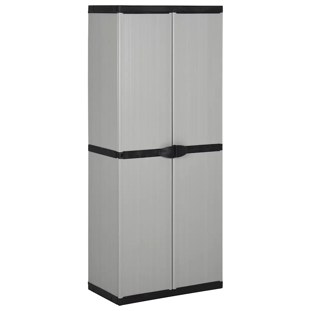Armadietto da Giardino con 3 Ripiani Grigio e Nero 68x40x168 cmcod mxl 105402