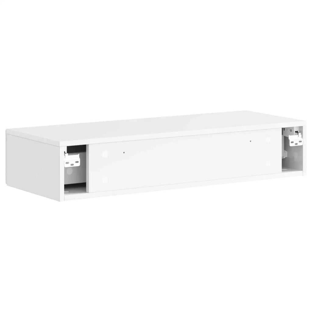 Tavolino da Parete Laterale Bianco Lucido 87,5 x 34,5 x 17 cm 898669