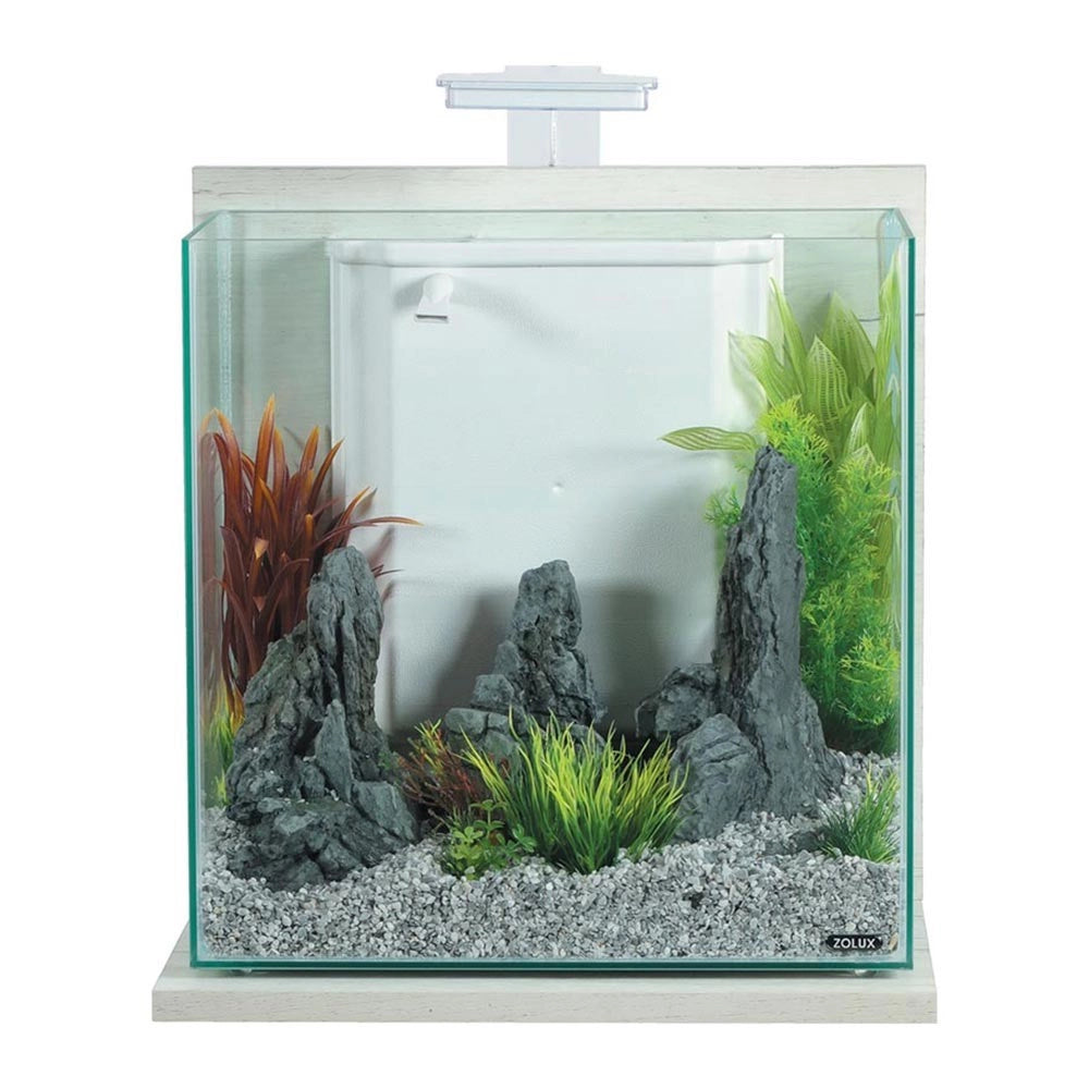 Zolux Idro 40 - acquario 40L cm43x30x51,5h con filtro interno e plafoniera LED Colore: Ceruse Bianco