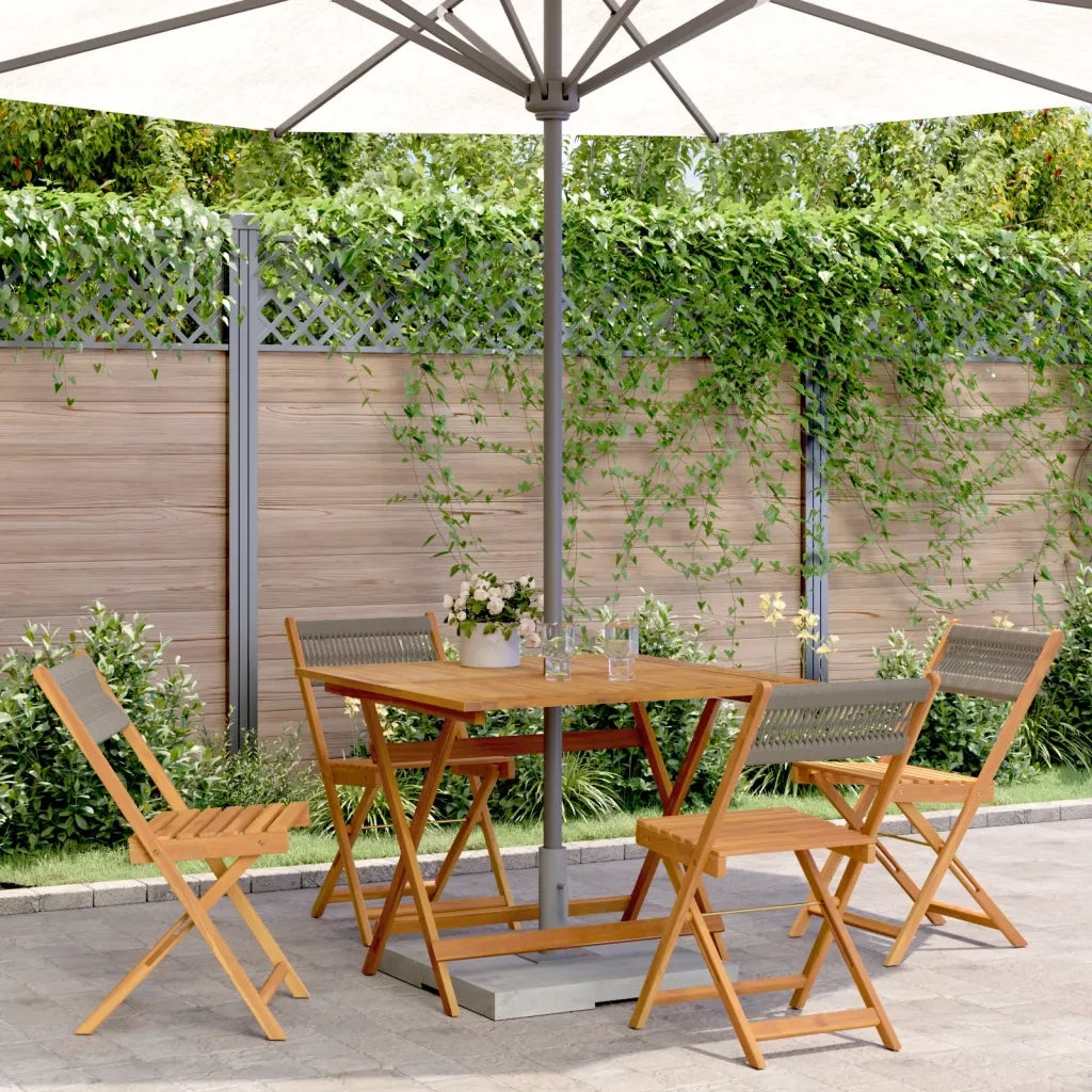 Set da Pranzo da Giardino 5 pz | Set Salotto da Giardino Polipropilene e Legno Massello