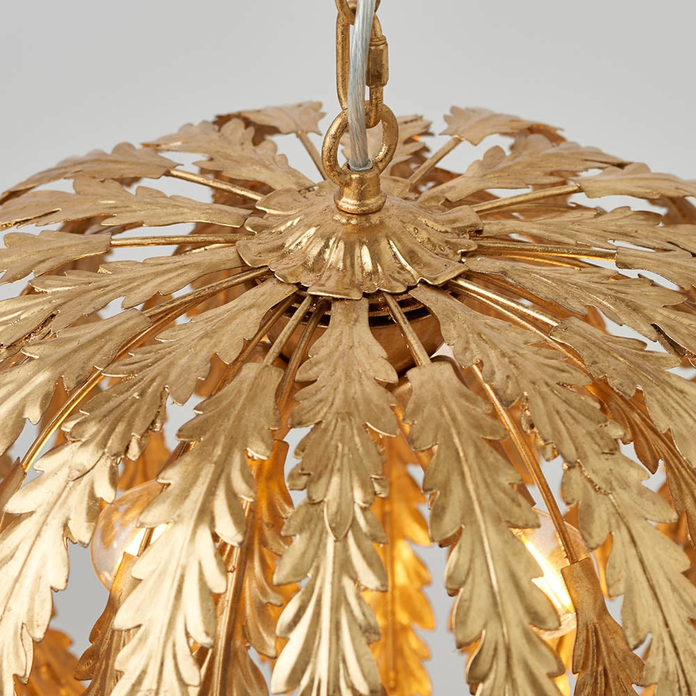 Lampadario Art Déco oro foglia 3xE14 Endon Delphine