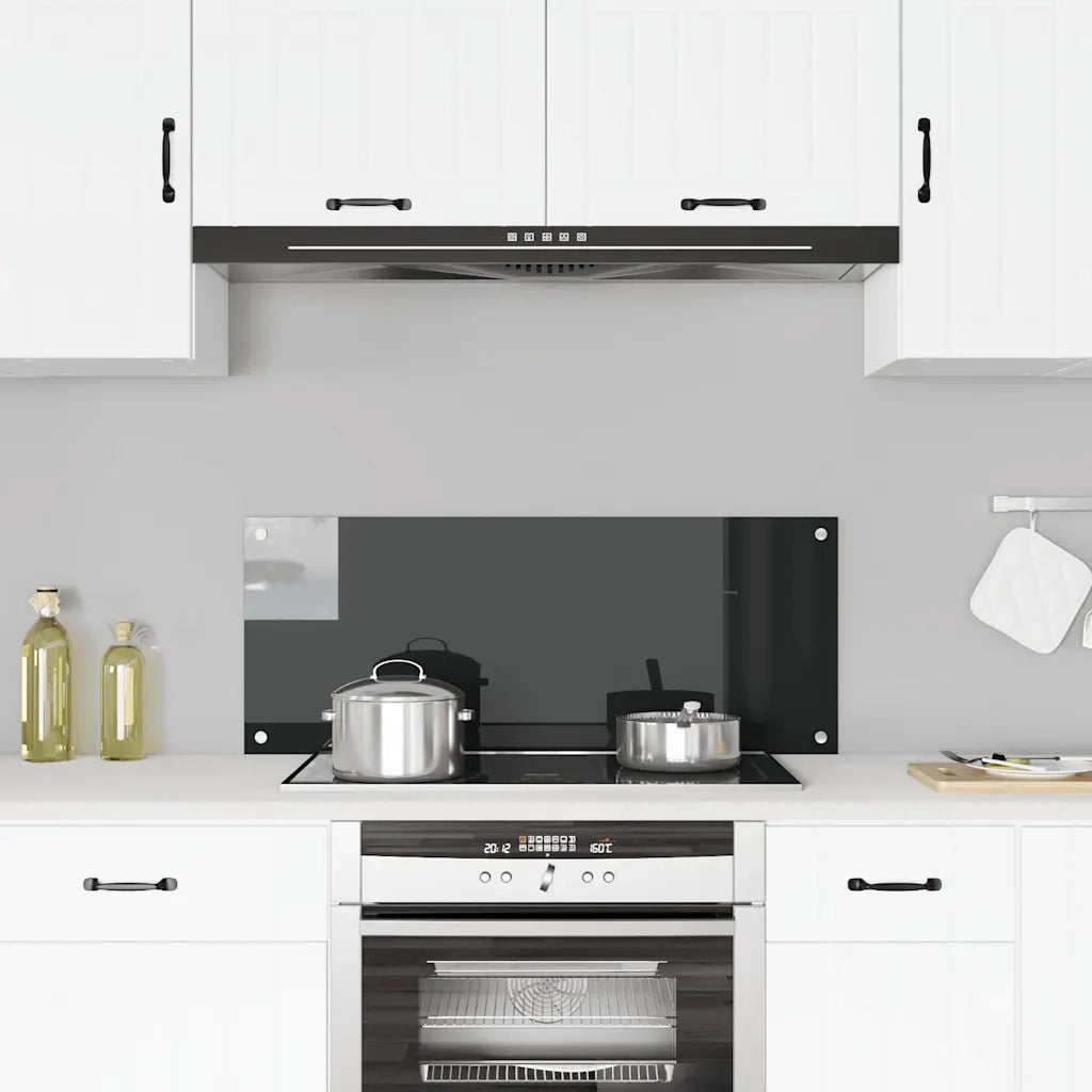 Paraschizzi per Cucina Nero 100x40 cm in Vetro Temperato CFW6625848