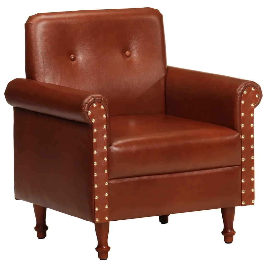 Poltrona a Pozzetto Marrone in Vera Pelle cod mxl 19224