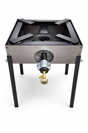Supporto in Ferro per Fornellone a Gas, 41x41x63,5 cm H, Struttura con Gambe in Ferro CON fornellone