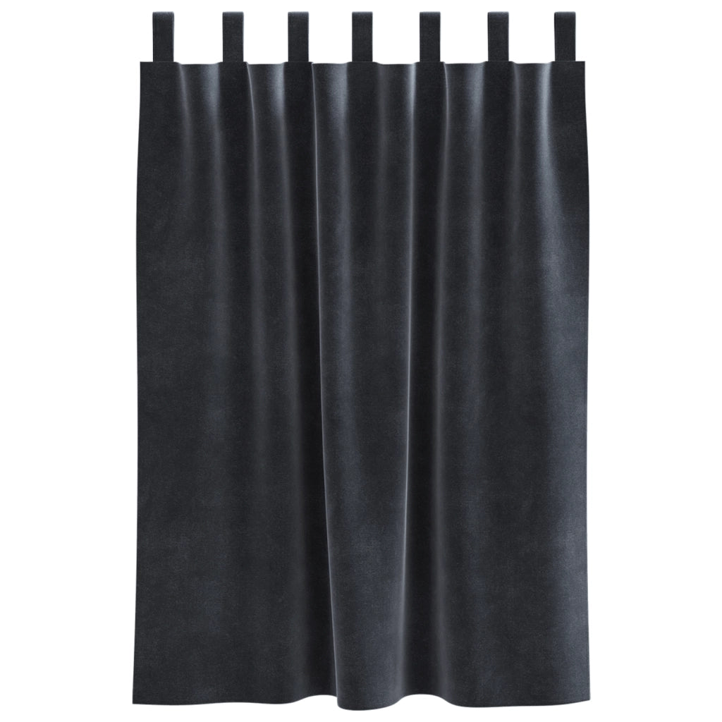 Tende oscuranti  con anelli 2 pz Grigio scuro in velluto