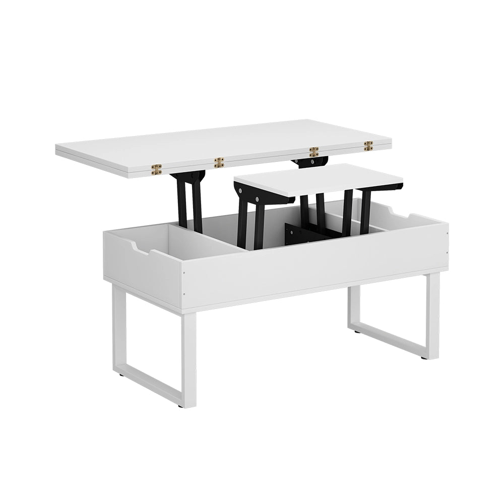 Vicco tavolino soggiorno Bianco 100 x 50 cm con funzione di sollevamento