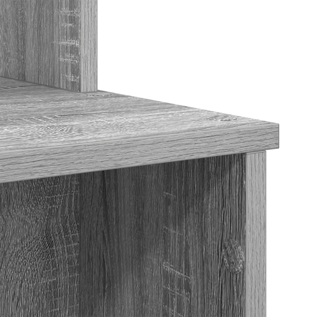 Scrivania con storage grigio sonoma 120.5x44x88.5 cm legno ingegnerizzato