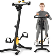 Cyclette da Casa, Pedaliera per Anziani, Pedaliera Riabilitazione per Braccia e Gambe, Altezza e Livelli di Resistenza Regolabili, Cyclette da Allenamento con Cuscinetti Antiscivolo