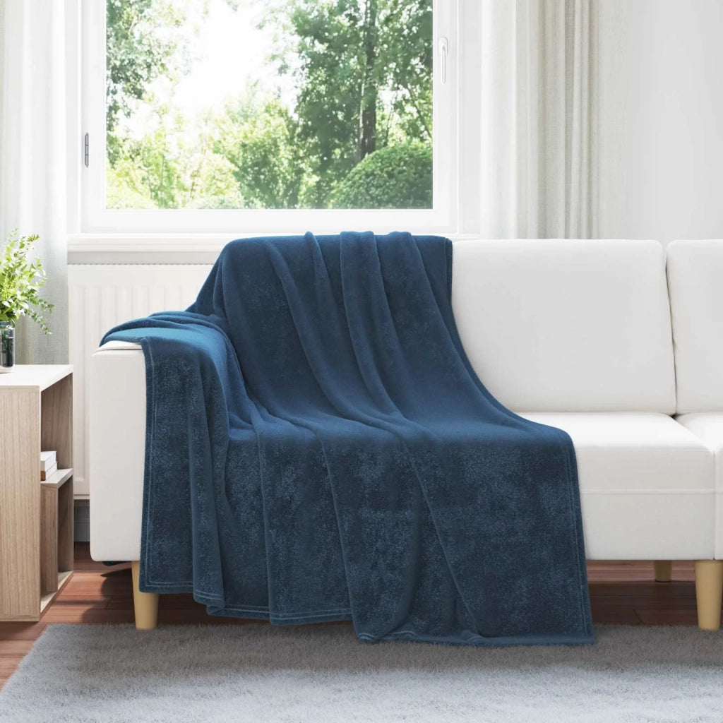 Coperte da Pile 6 pz Blu navy 150 x 200 cm Panno