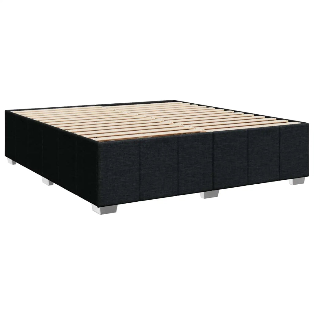 Letto box spring con materasso Nero 200 x 200 cm Tessuto 3452756