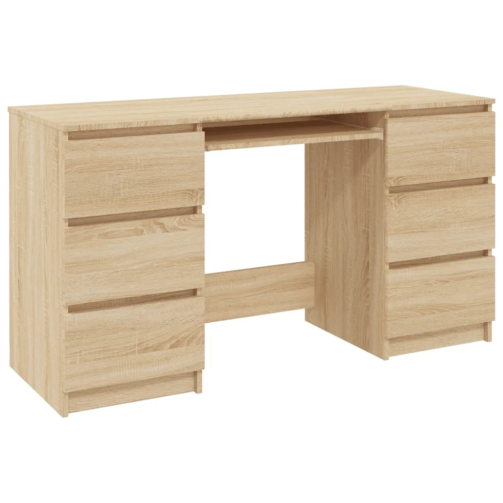 Scrivania | Tavolo da Ufficio Rovere Sonoma 140x50x77 cm in Legno Multistrato