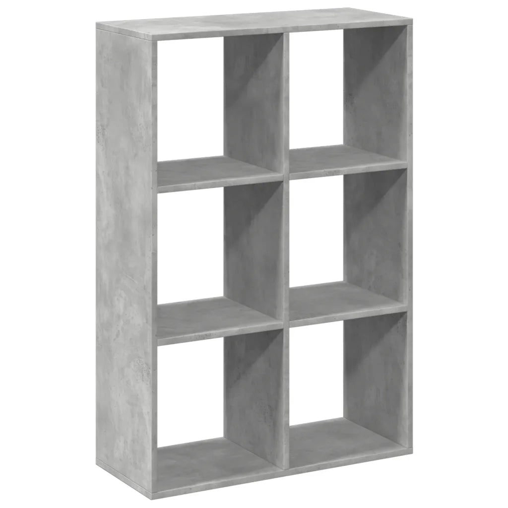 Libreria Divisorio-Scaffale per Libri-Mobile di Stoccaggio Grigio Cemento 69,5x29x103,5cm in Truciolato