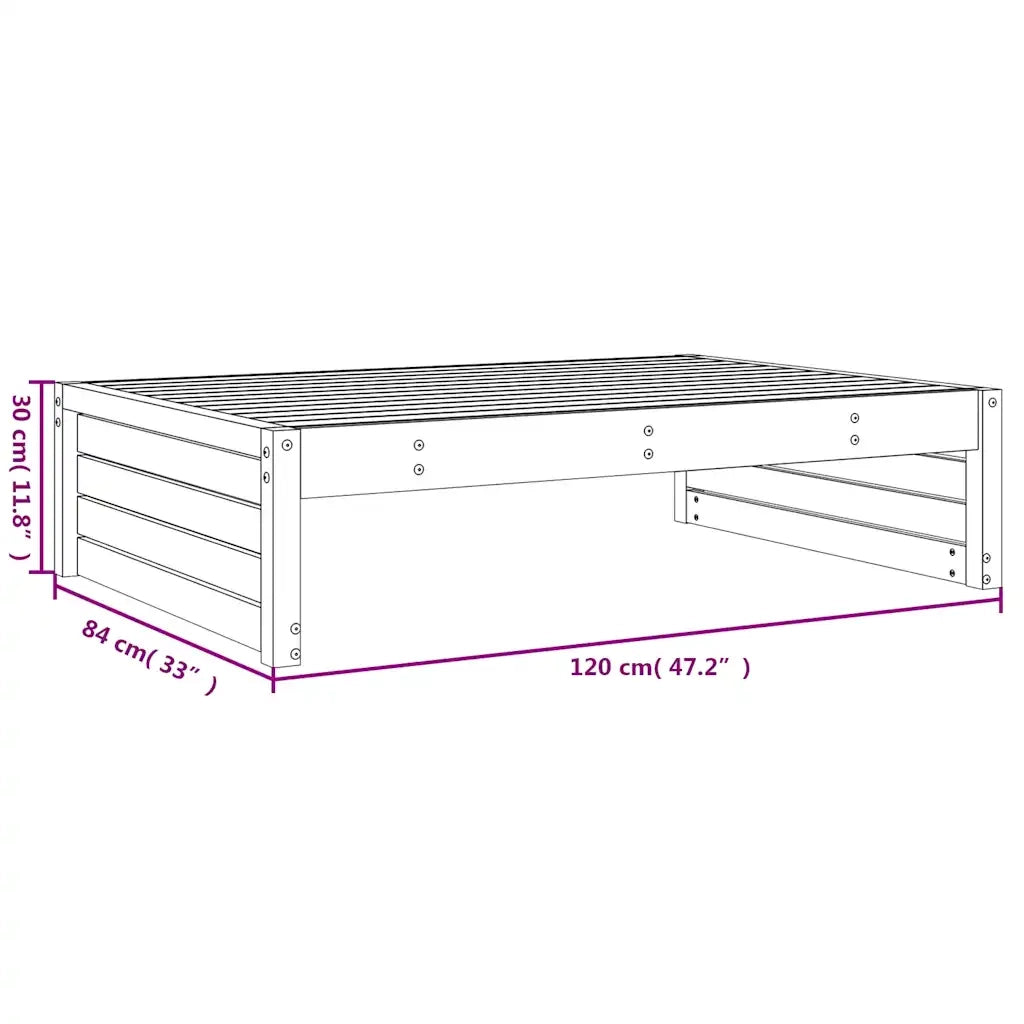 Sedia da giardino-Poggiapiedi da Giardino 120x80 cm Legno Massello di Pino Grigio 306911