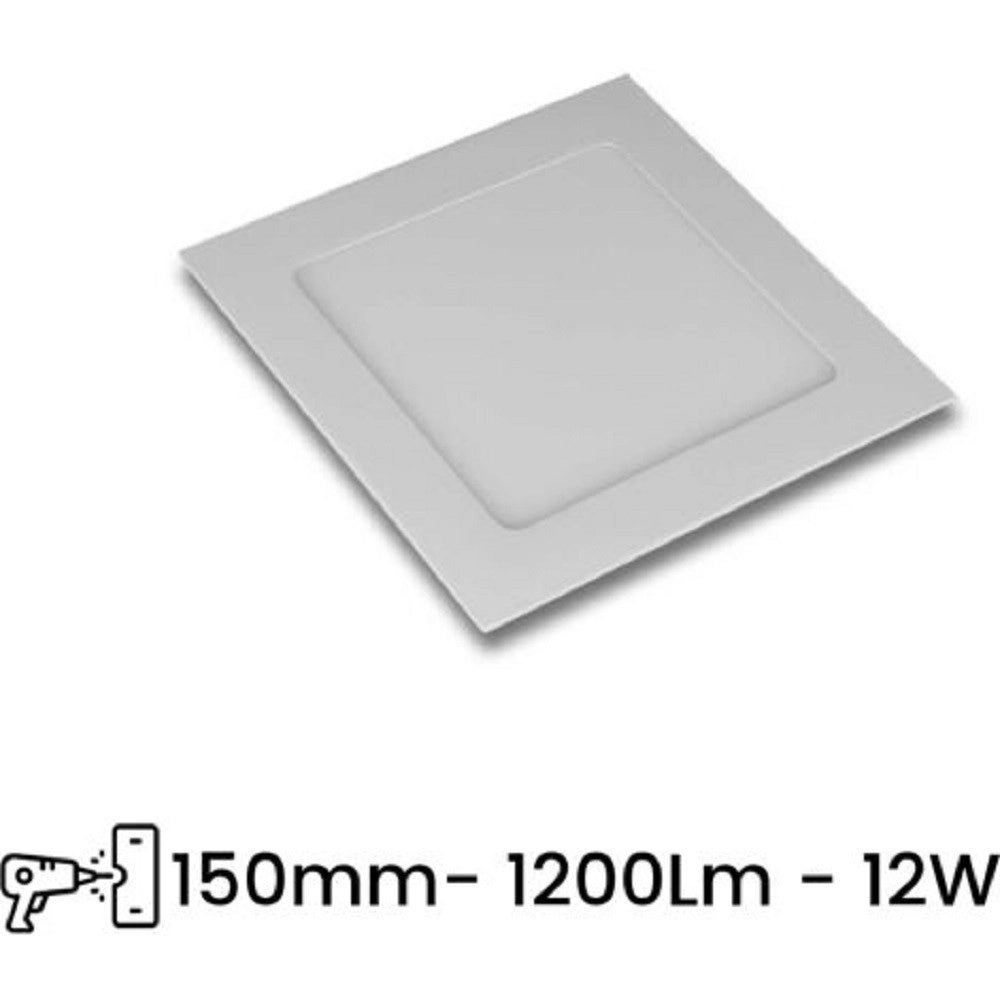 Trade Shop - Pannello Led Slim 12w Incasso Quadrato In Pvc Luce Caldo Freddo Naturale P155aq -