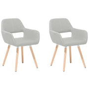 Set di 2 sedie da pranzo rivestimento in tessuto grigio chiaro gambe in legno chiaro stile moderno eclettico