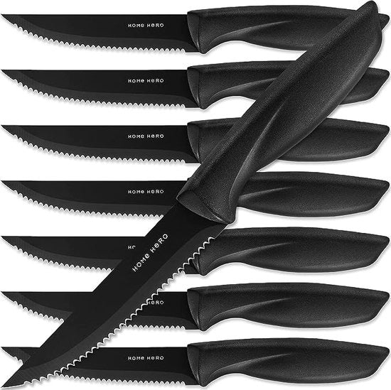 Set di Taglieri per Bistecca di 8 pezzi - Taglieri in Acciaio Inossidabile a Scaglie - Set di Taglieri da Cucina