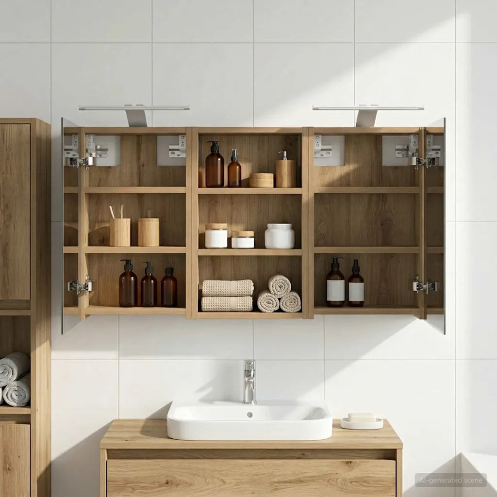 Set di Armadi da Bagno con lo scaffale 3 pcs 90 x 10,5 x 50 cm 3403679