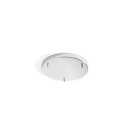 Rosone Multicavo 3 Fori In Metallo Cromo Spazzolato D35Cm