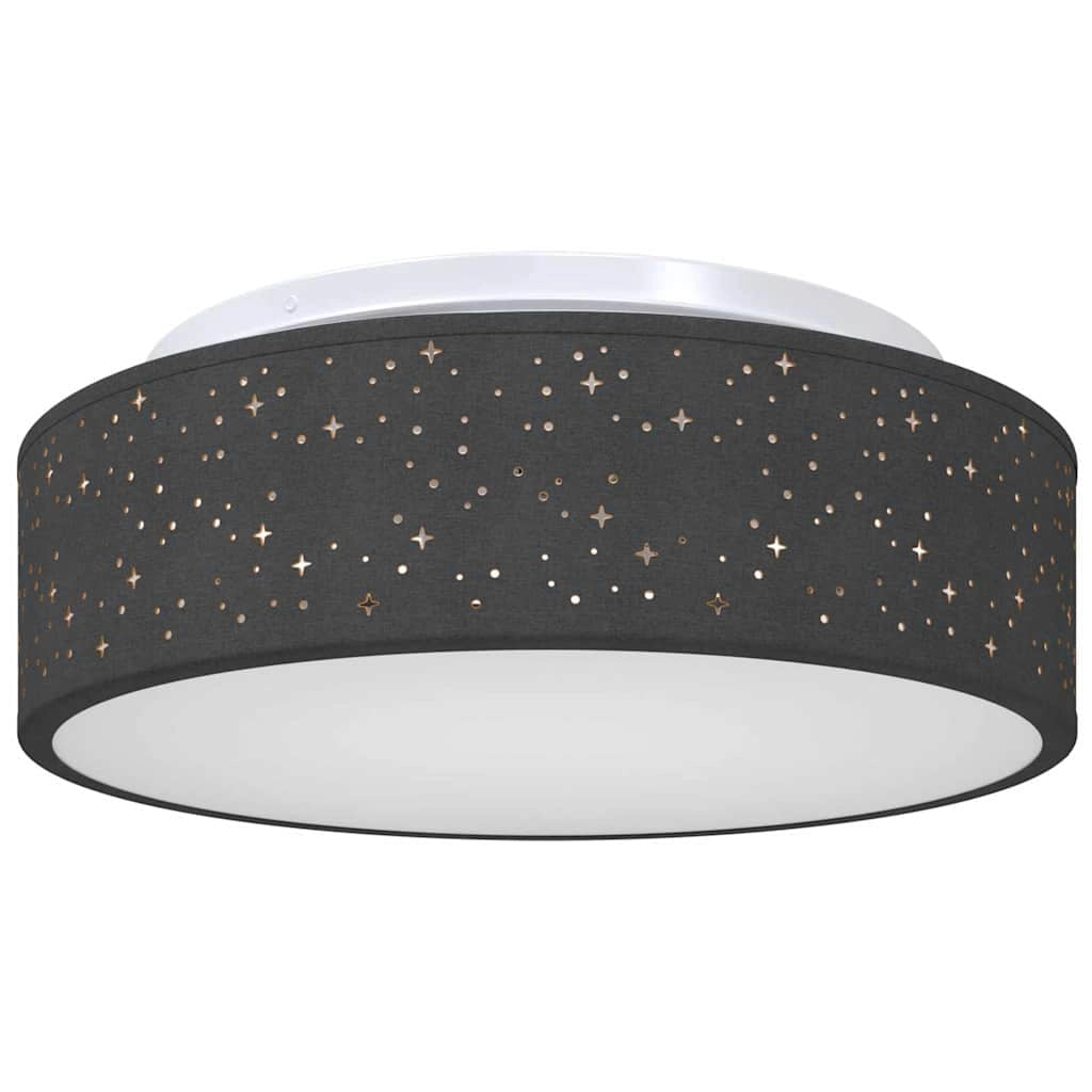 Lampada da soffitto moderna rotonda in stile minimalista orientabile 38 x 38 x 13 cm in tessuto nero 02_0058430